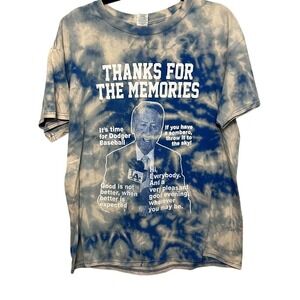Gildan Dodgers Custom Tie Dye Vin Scully  67 years Short Sleeve T-Shirt Size L